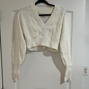 Fashion Nova Cold As Ice Sweater in White